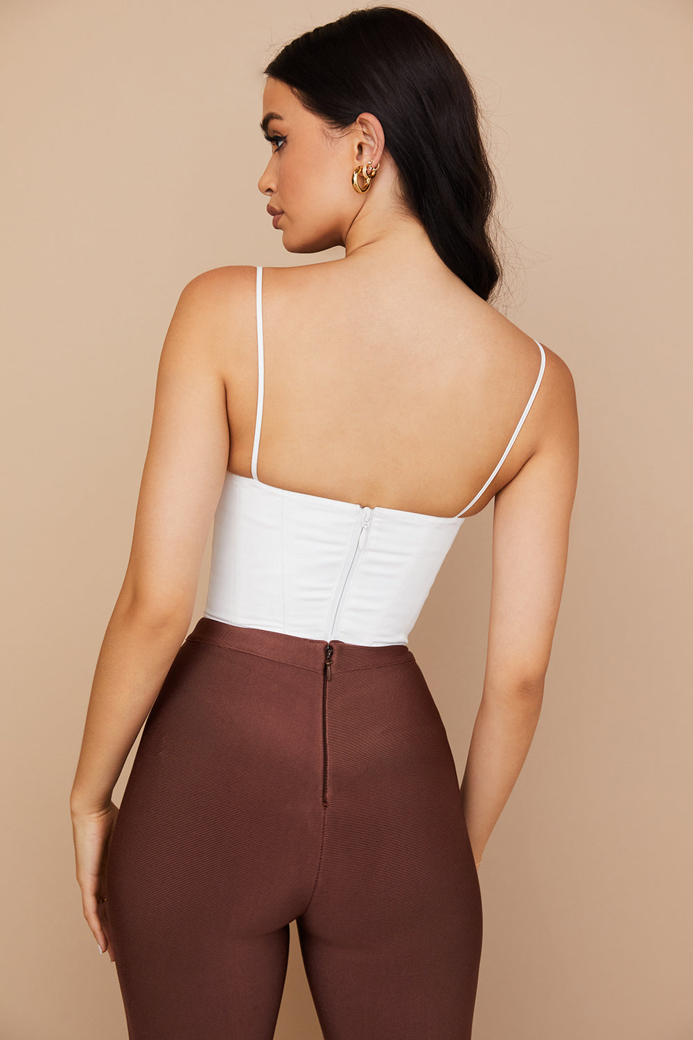 Helvianne - White Corset Top with Ruffles