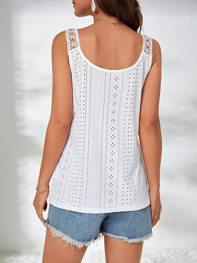Helisanne - White Broderie Anglaise Tank Top