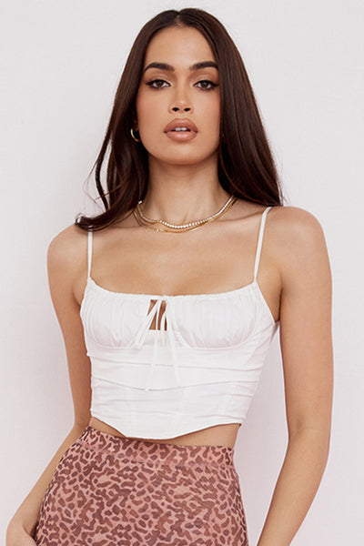 Helisanne - White Cropped Top
