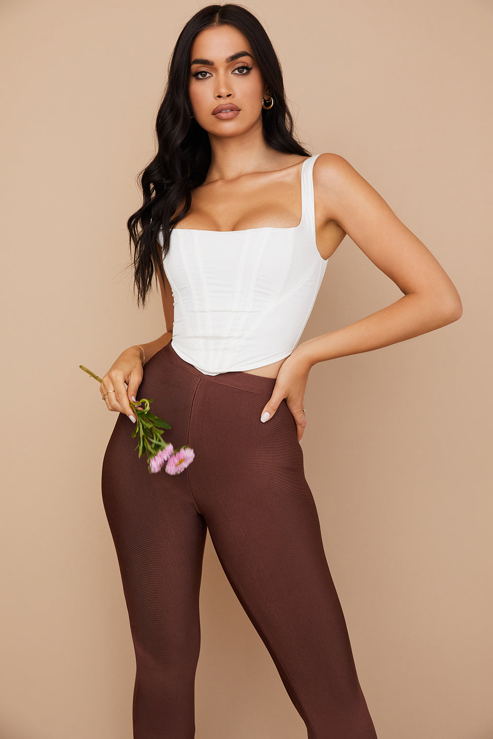 Havienna - White Cotton Corset Top with Square Neckline