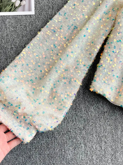 Fleur Glitter One Shoulder Top