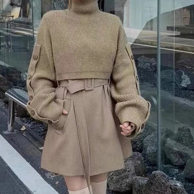 Laverne - Turtleneck Knit Two-Piece Set