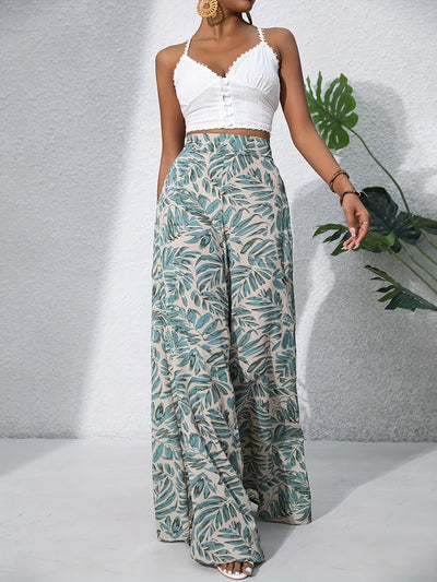 Yasmin | Boho Planten Print Broek