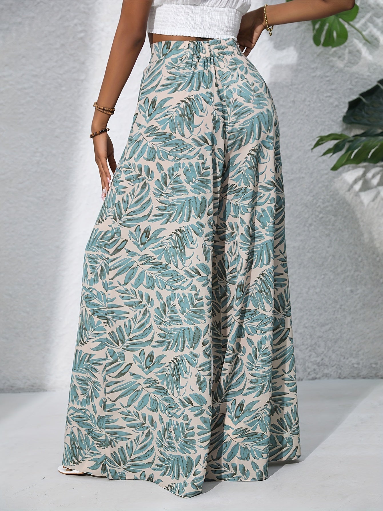 Yasmin | Boho Planten Print Broek