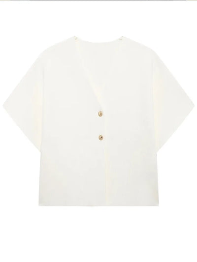 Claribel - Gebreide Top met V-hals