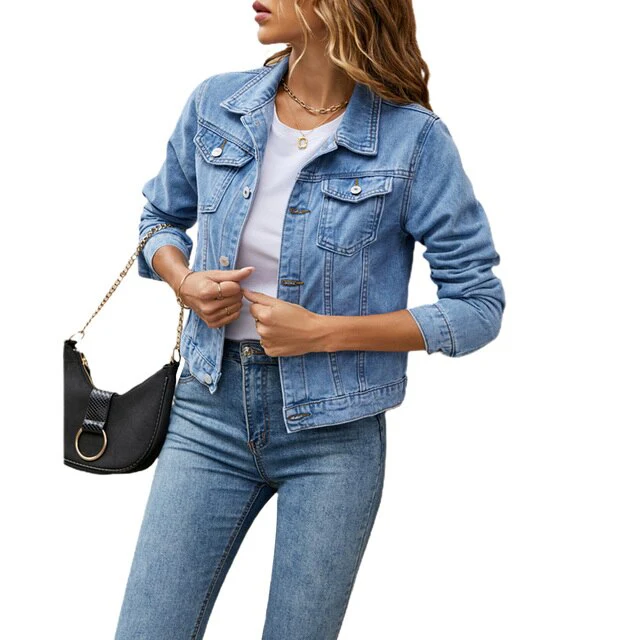 Dames denim jack – Tijdloos kort model met knoopsluiting