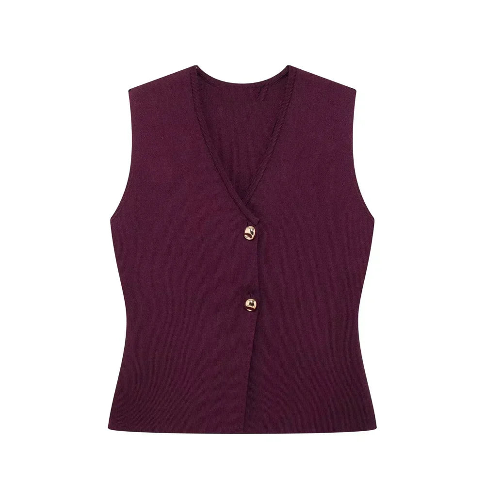 Lina - Sleeveless Gilet Top