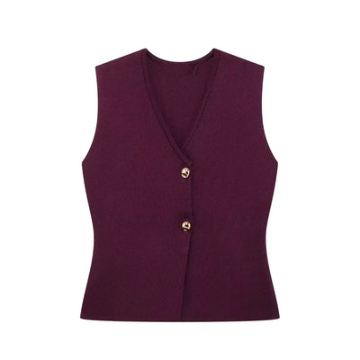 Lina - Sleeveless Gilet Top