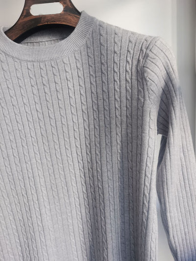 Slim fit fijn gebreide heren trui met ronde hals