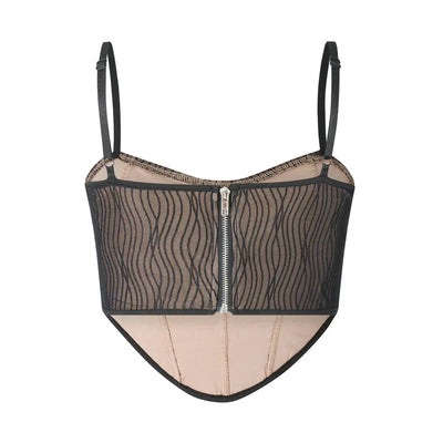 Helivienne - Soft Mesh Cropped Corset