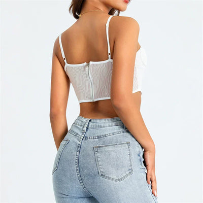 Helivienne - Soft Mesh Cropped Corset