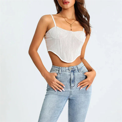 Helivienne - Soft Mesh Cropped Corset