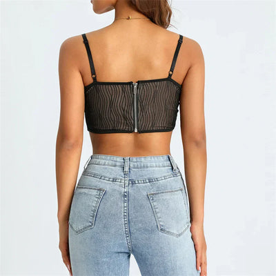 Helivienne - Soft Mesh Cropped Corset