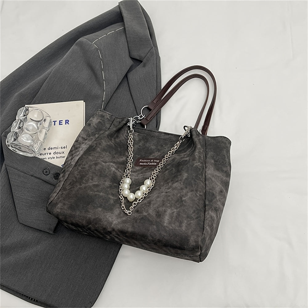 Zara | Elegante Dames Handtas met Pareldetail en Luxe Ketting