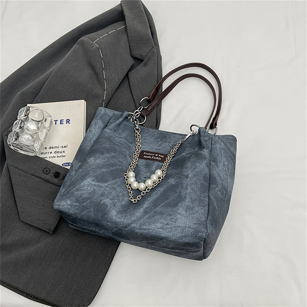 Zara | Elegante Dames Handtas met Pareldetail en Luxe Ketting