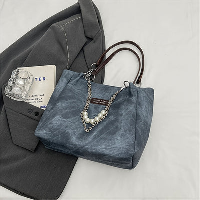 Zara | Elegante Dames Handtas met Pareldetail en Luxe Ketting
