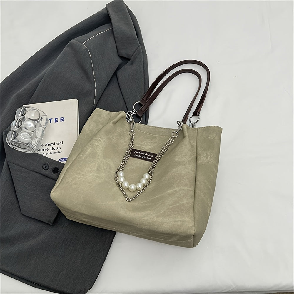 Zara | Elegante Dames Handtas met Pareldetail en Luxe Ketting