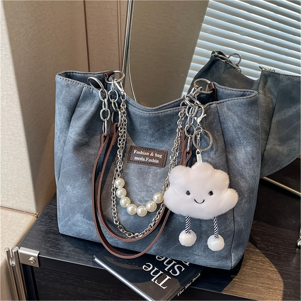 Zara | Elegante Dames Handtas met Pareldetail en Luxe Ketting