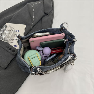Zara | Elegante Dames Handtas met Pareldetail en Luxe Ketting