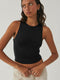 Zayda | Basic Mouwloze Crop Top met Strakke Pasvorm