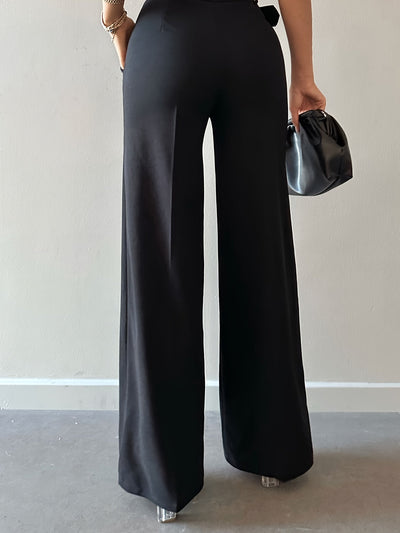 Zoe | Hoge Taille Wijde Pijpen Broek met Riem
