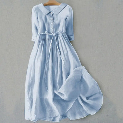 Willow - Zomerse Midi Dress Met Veters-Op Detail A-Line Silhouet Voor Vrouwen