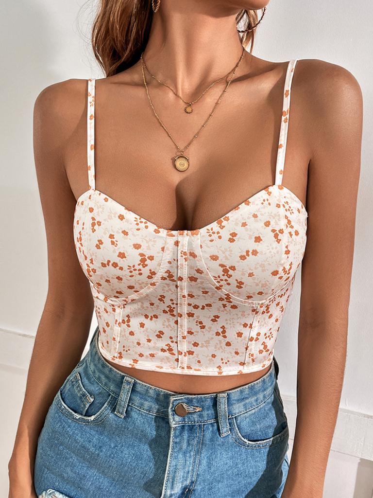 Helivara - Summer Crop Top with Floral Print