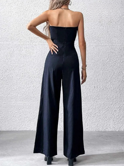 Dalina - Strapless Playsuit met Wijde Pijpen