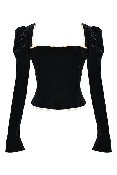Helviana - Black Velvet Top
