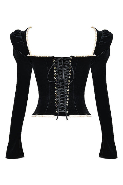 Helviana - Black Velvet Top