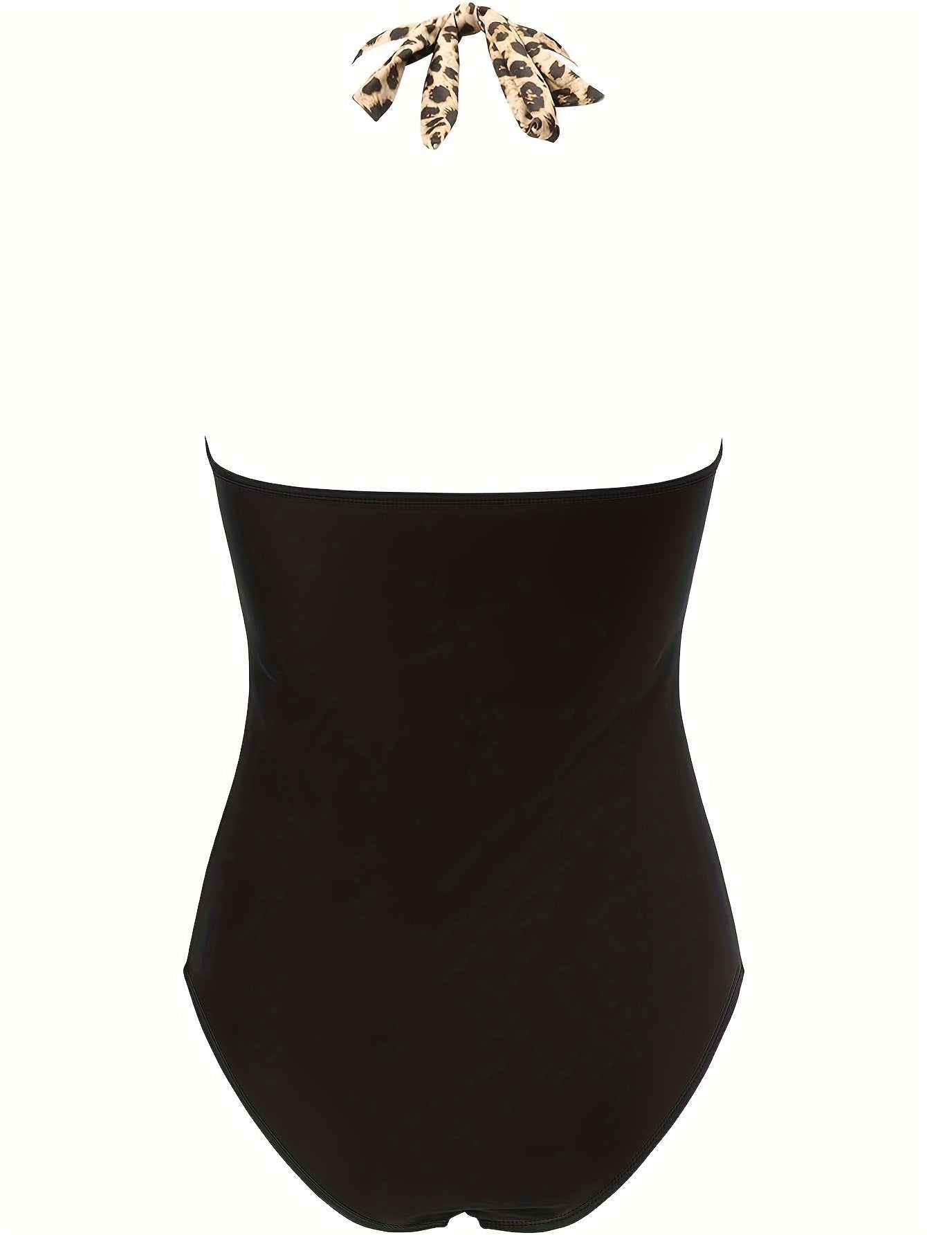 Noa | Sexy luipaardprint badpak met criss-cross halternek