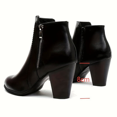 Eline | Ankle boots with a round toe and a chunky heel