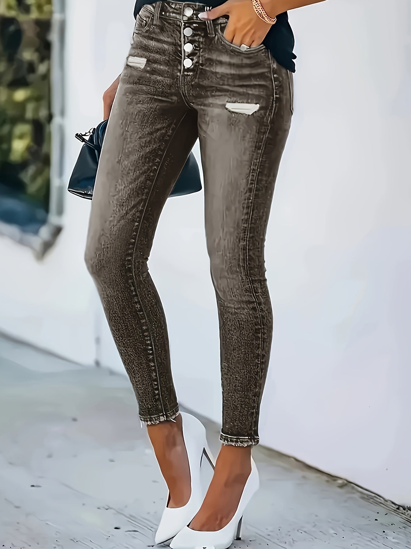 Nina | Modieuze & veelzijdige skinny jeans met hoge taille in klassiek blauw