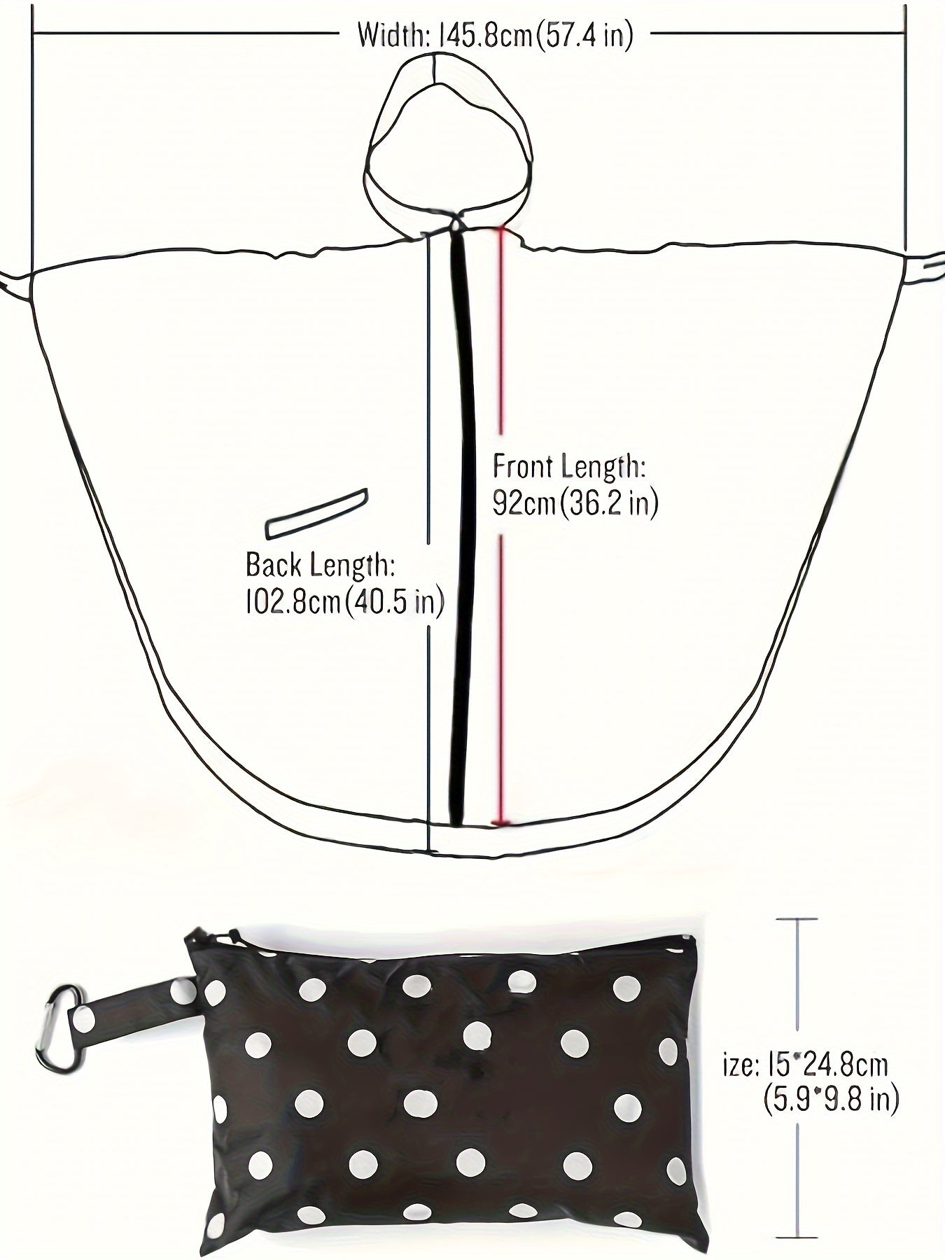 Femke | Lichtgewicht regenponcho-jack met stippenpatroon