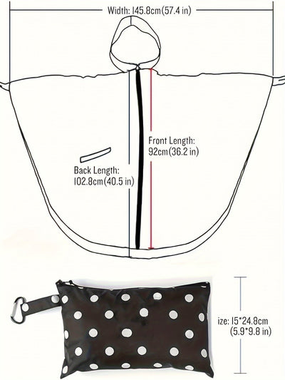 Femke | Lichtgewicht regenponcho-jack met stippenpatroon