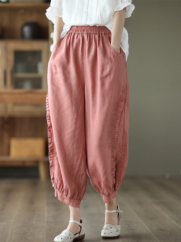 Chike - Ruffle Cropped Harem Pants
