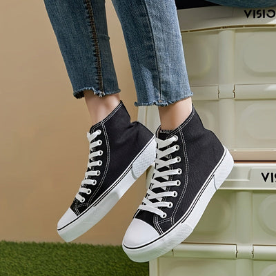 Amber | Hoge canvas sneakers met veters
