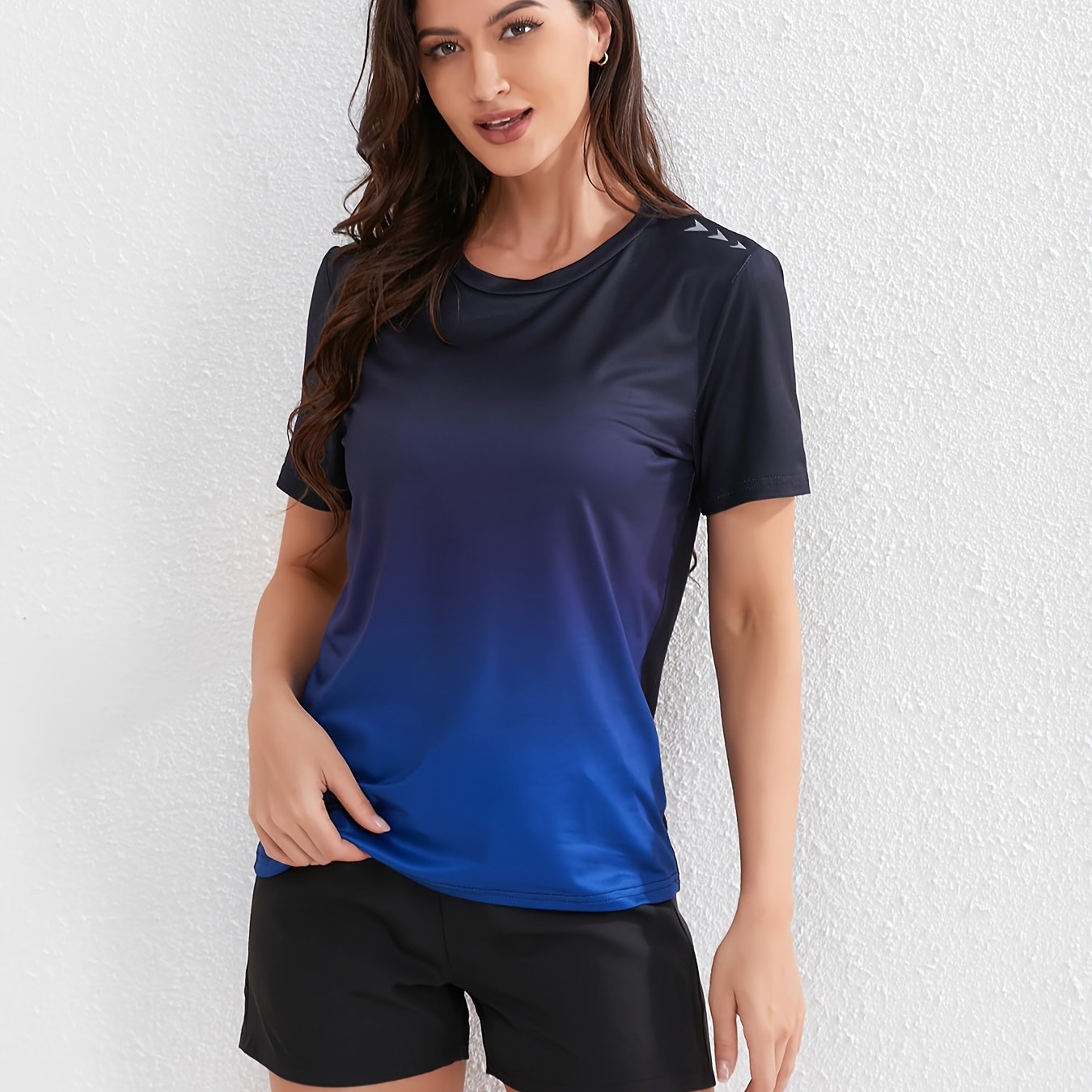 Lotte | Women's ombre short-sleeved sports T-shirt