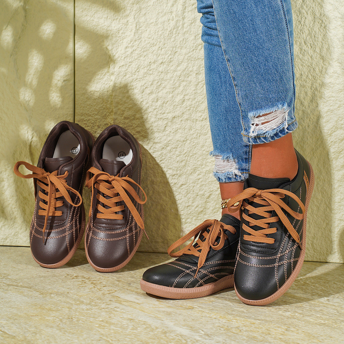 Dsjala - Retro Lace-up Shoes