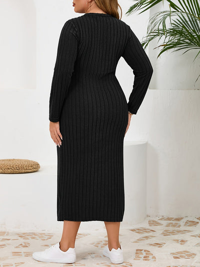 Luna | Plus-size elegante gebreide bodycon-jurk