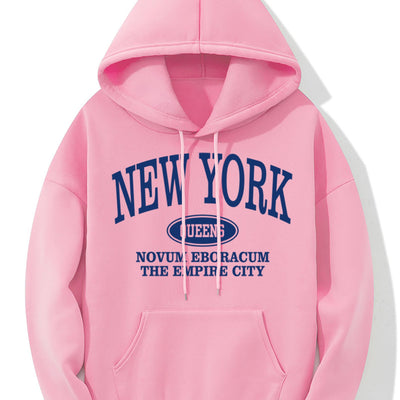 Nina | Hoodie met New Yorkse letterprint en kangoeroezak