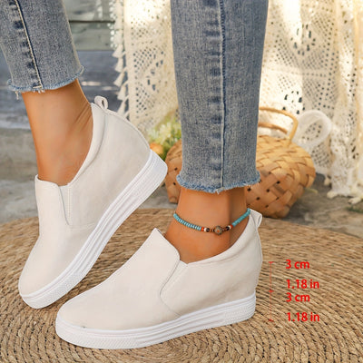 Nina | Effenkleurige casual verhogende dames sneakers