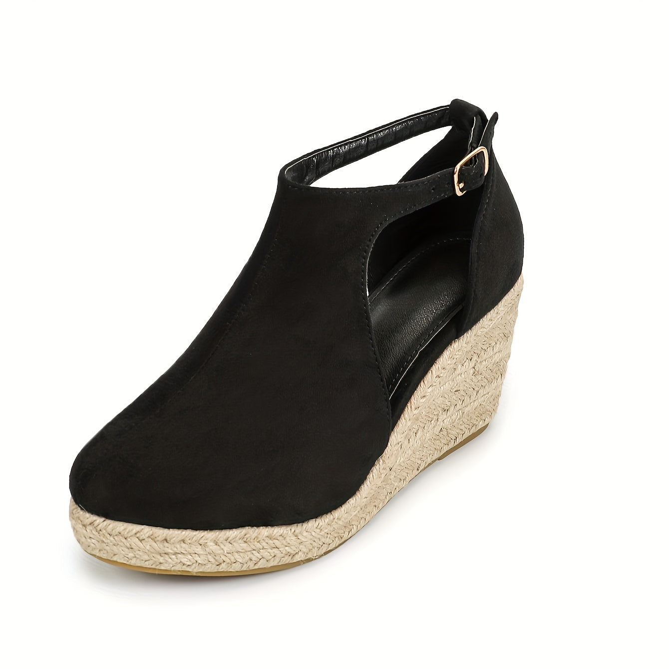Elena | Elegant women's espadrille wedge heels with buckle closure