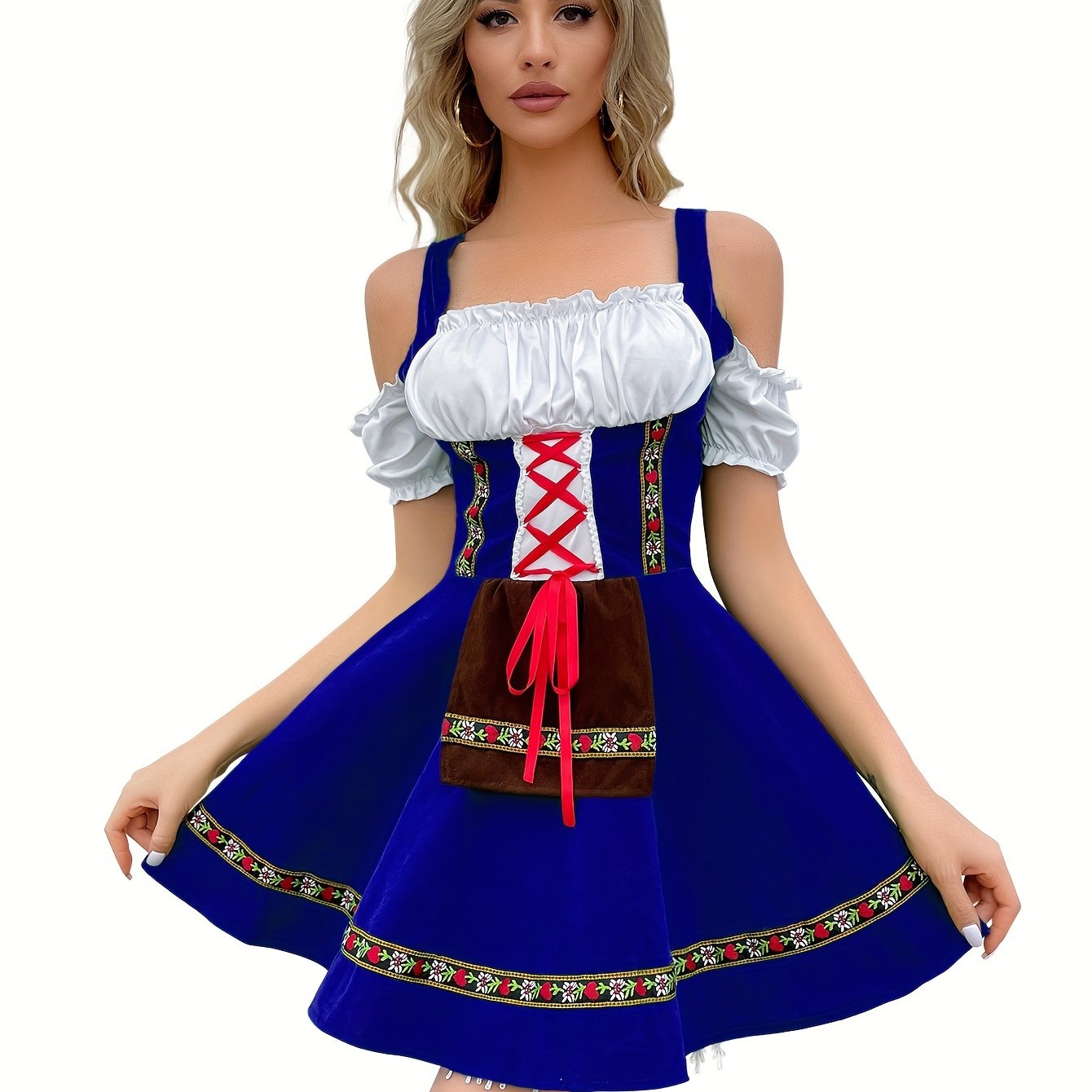 Lotte | Vintage koudschouder dirndl-jurk met strik