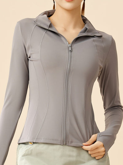 Nina | Cropped sportjack met ademende stof en staande kraag