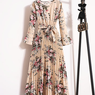 Noor | Maxi-jurk met bloemenprint en lange mouwen