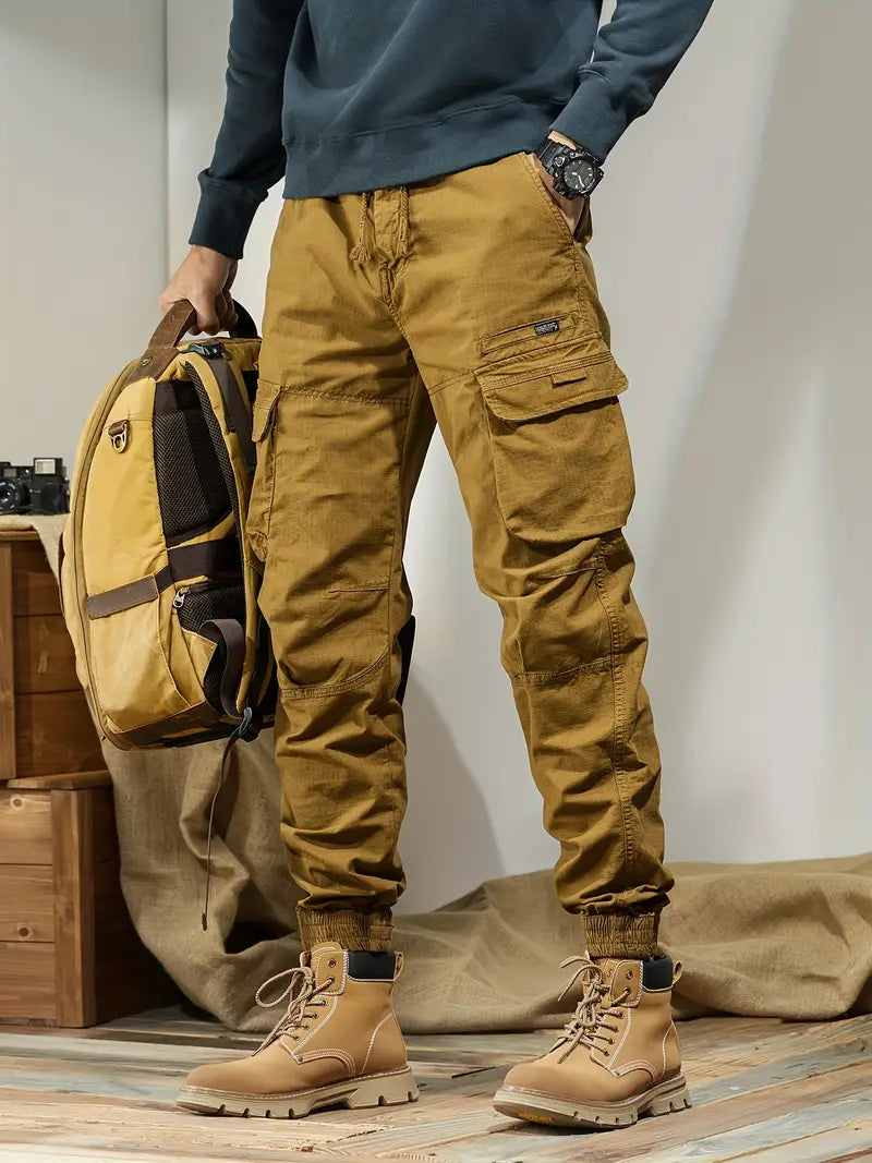 Stevige heren cargobroek met meerdere zakken - casual outdoorbroek