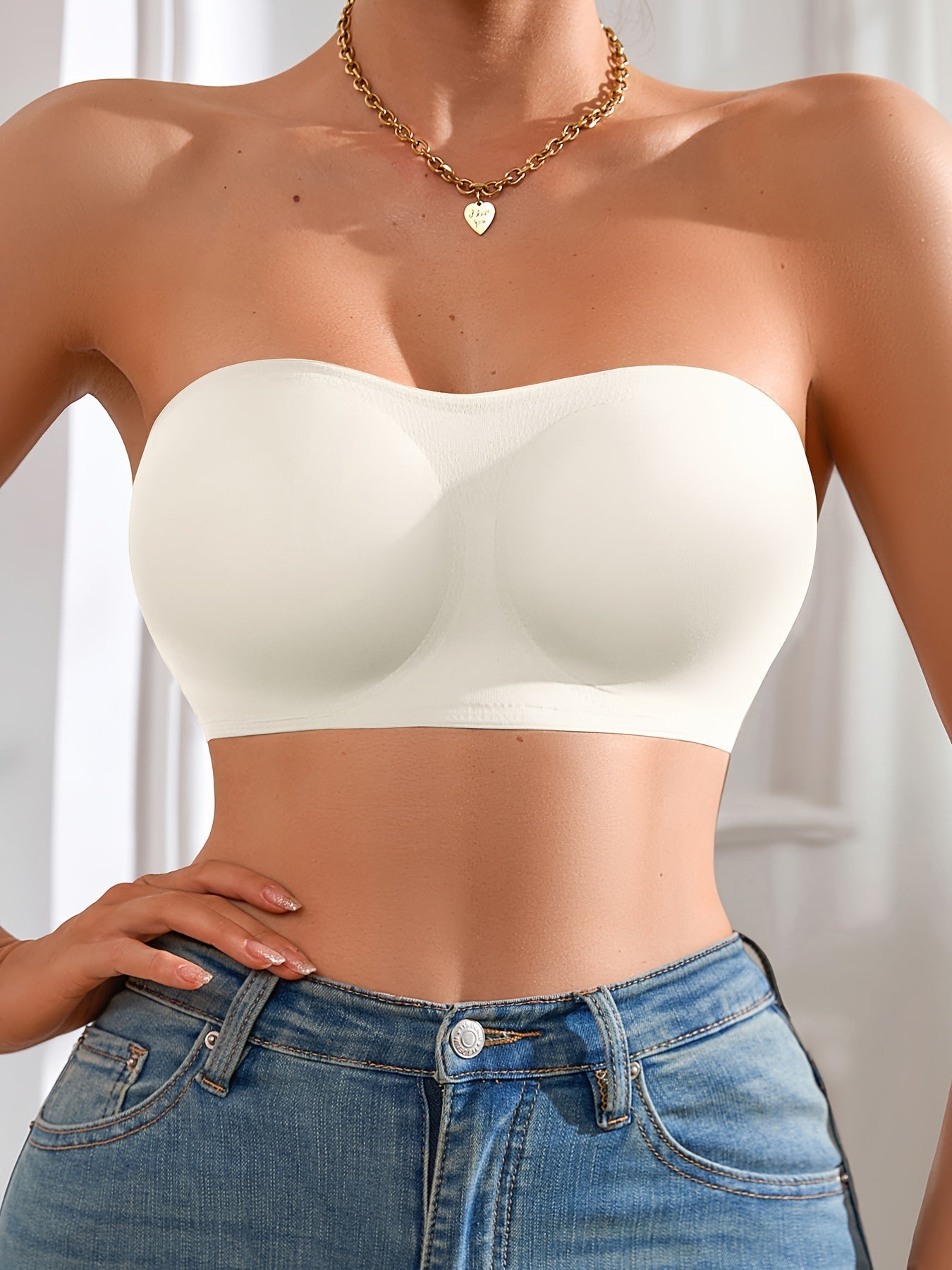 Naomi | Stevige strapless bandeau-top met zijsluiting