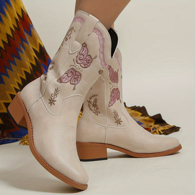 Vera | Cowboylaarzen met vlinderpatroon voor dames