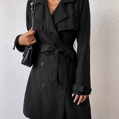 Femke | Double-sided reversible coat with tie belt